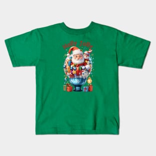 Holly Jolly bubble Santa Kids T-Shirt